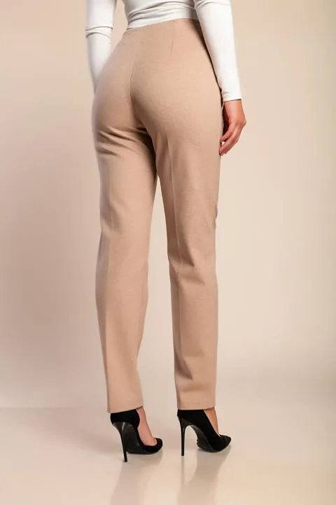 Pantalón largo de tejido cálido, beige