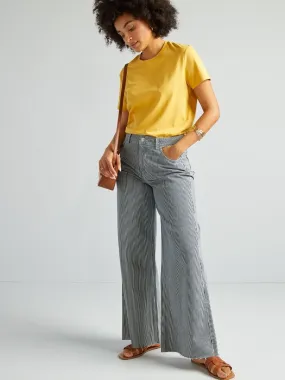 Pantalón vaquero wide leg - AZUL