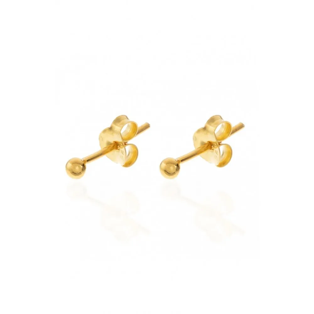 Pendiente Bolita Oro 3mm