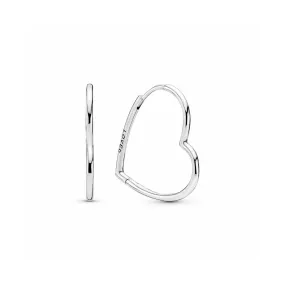 Pendientes aro en plata de primera ley Corazones de Amor Asimétricos - PANDORA