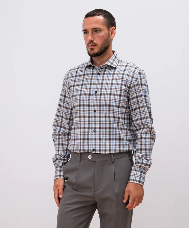 Peserico White checked shirt