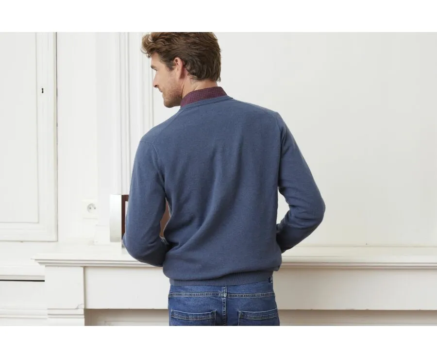 PETROL BLUE VNECK WOOL JUMPER  ELIAN