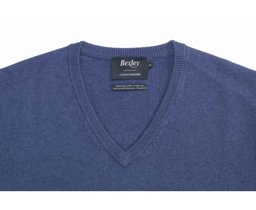 PETROL BLUE VNECK WOOL JUMPER  ELIAN