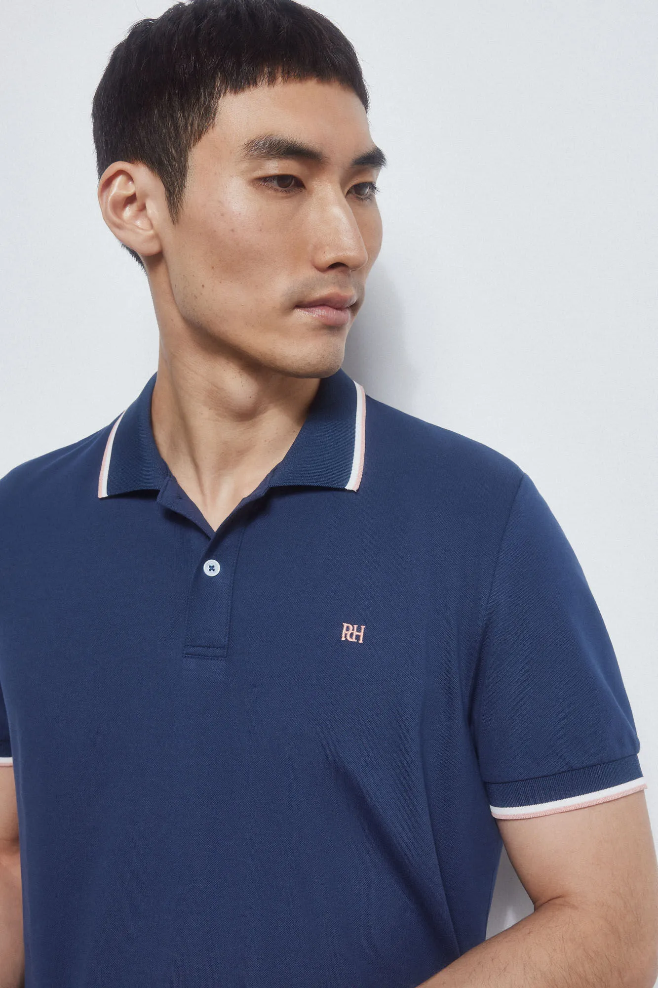 Plain tipped polo shirt