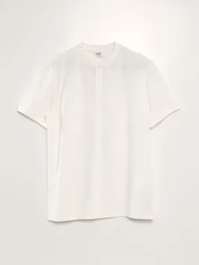 Polo de piqué de algodón liso - BLANCO