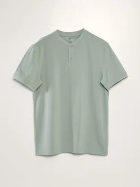 Polo de piqué de algodón liso - VERDE