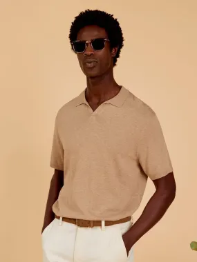 Polo de punto de manga corta - beige