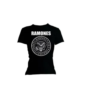 RAMONES Seal Camiseta Licencia Oficial Chica RockOff RATS01LB
