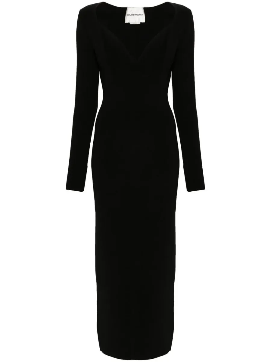 ROLAND MOURET KNIT MIDI DRESS