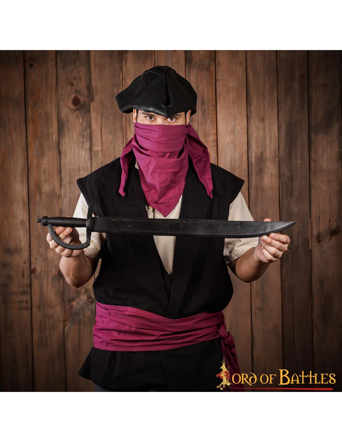 Sable Piratas del Caribe madera color negro