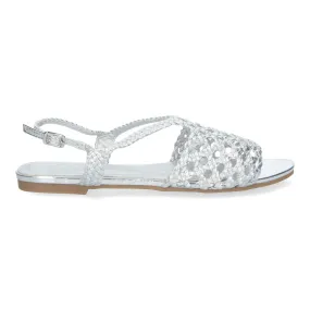 Sandalias plateadas planas cómodas para mujer GZ-2Q4