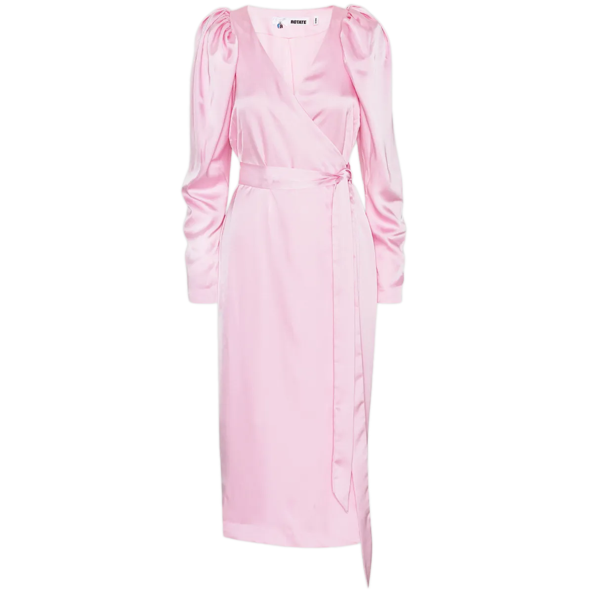 Satin Midi Wrap Dress