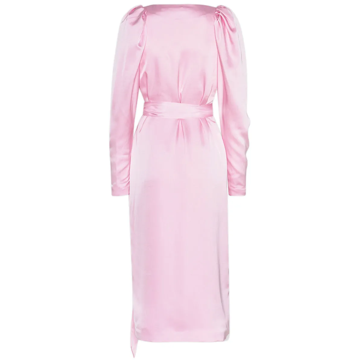 Satin Midi Wrap Dress