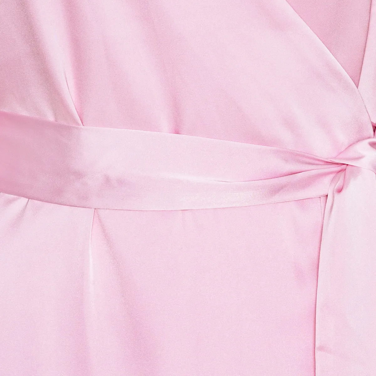 Satin Midi Wrap Dress