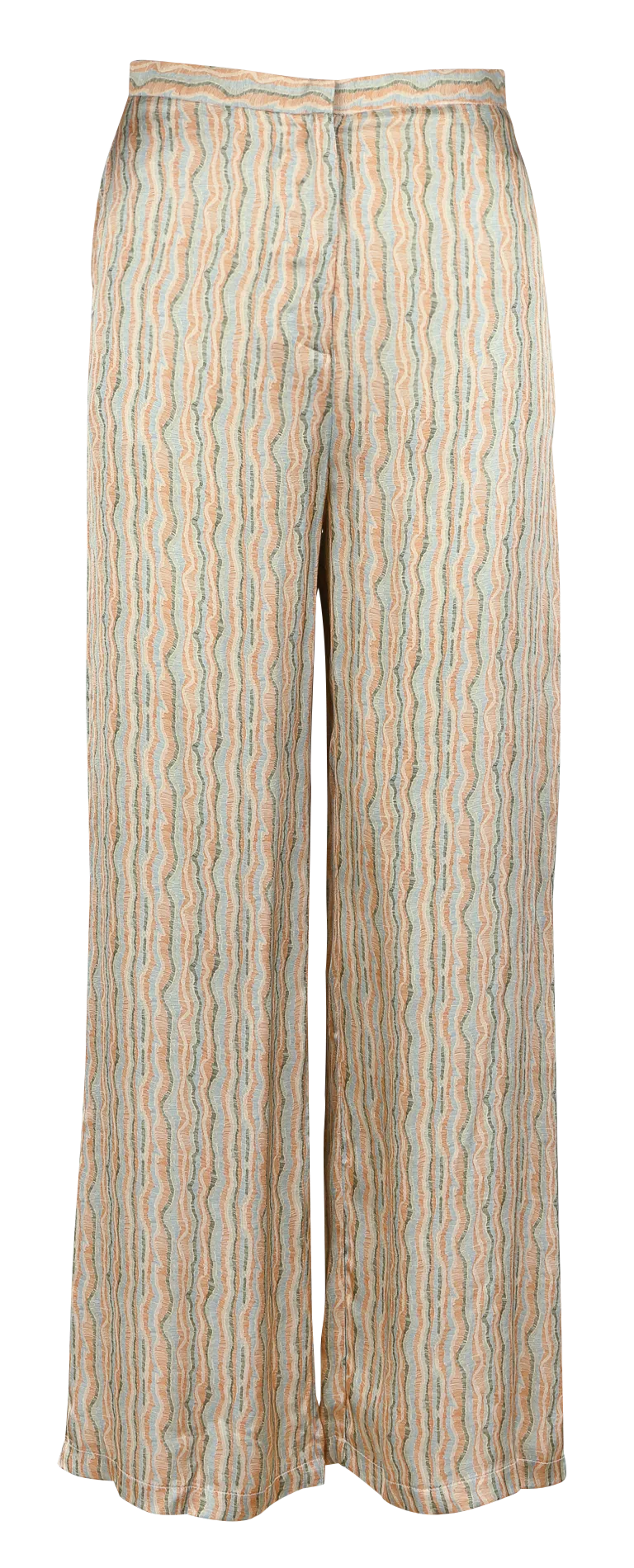 SEE U SOON Pantalón recto vaporoso de talle alto estampado en multicolor