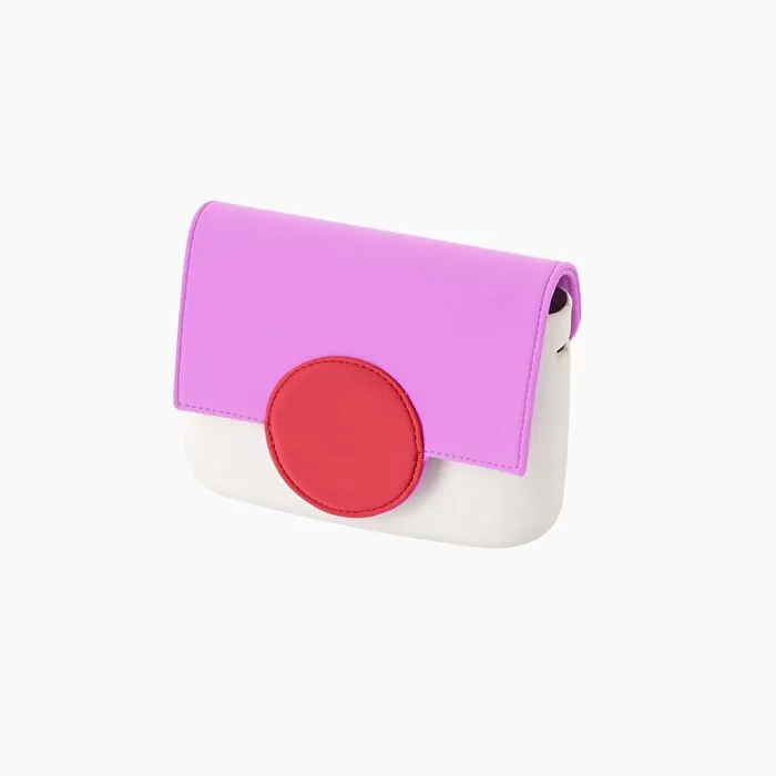 Solapa circle contrastada tejido de lycra valeriana y granadina O pocket