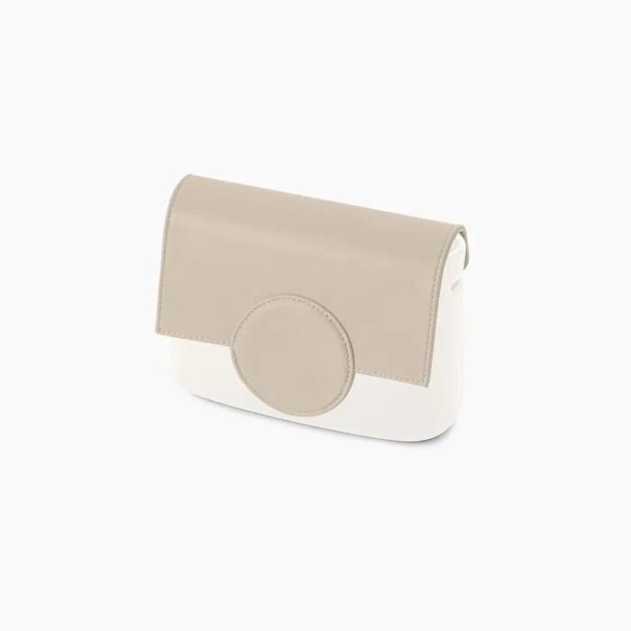 Solapa circle de tejido sintético efecto nappa arena O pocket