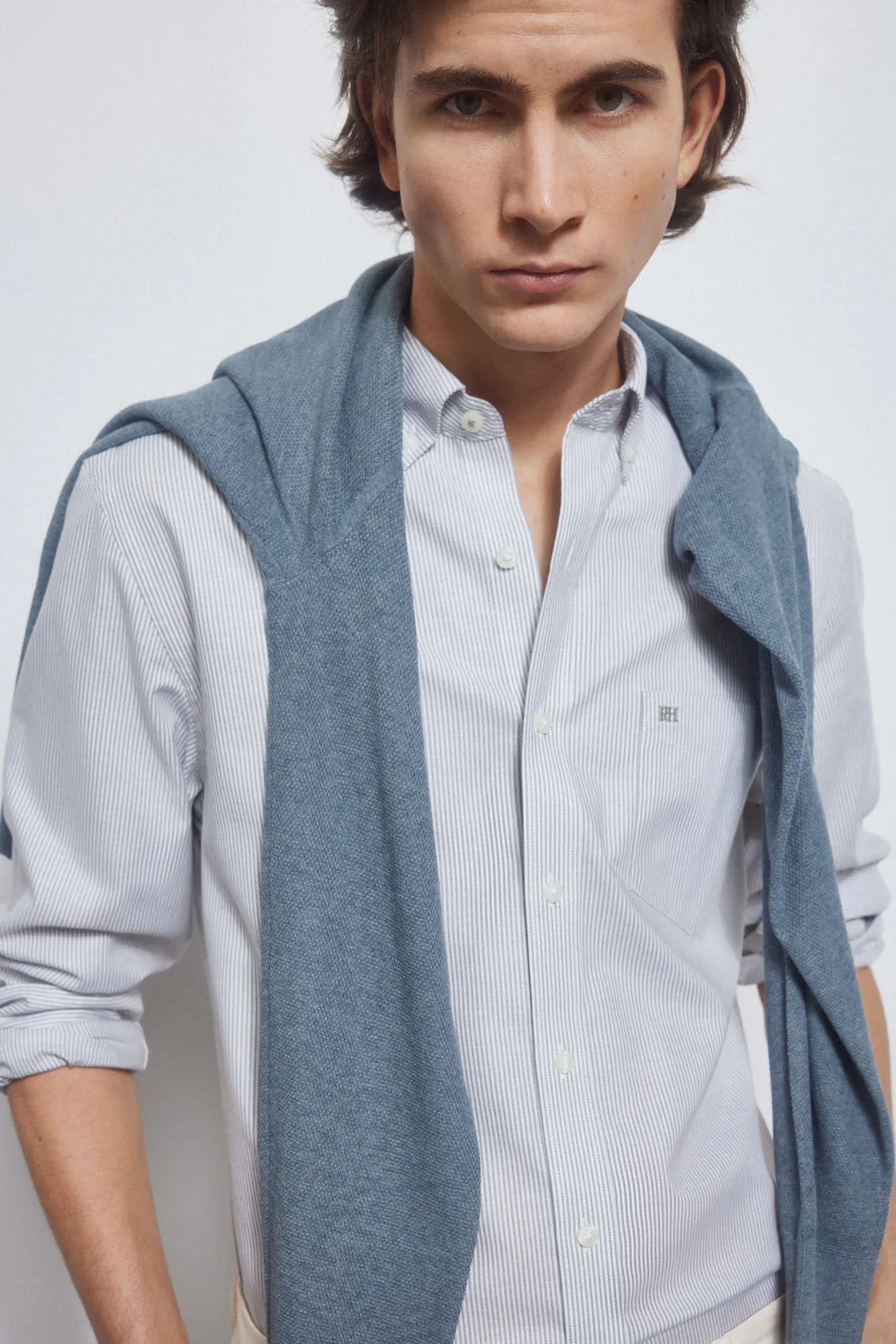 STRIPED OXFORD NONIRON SHIRT