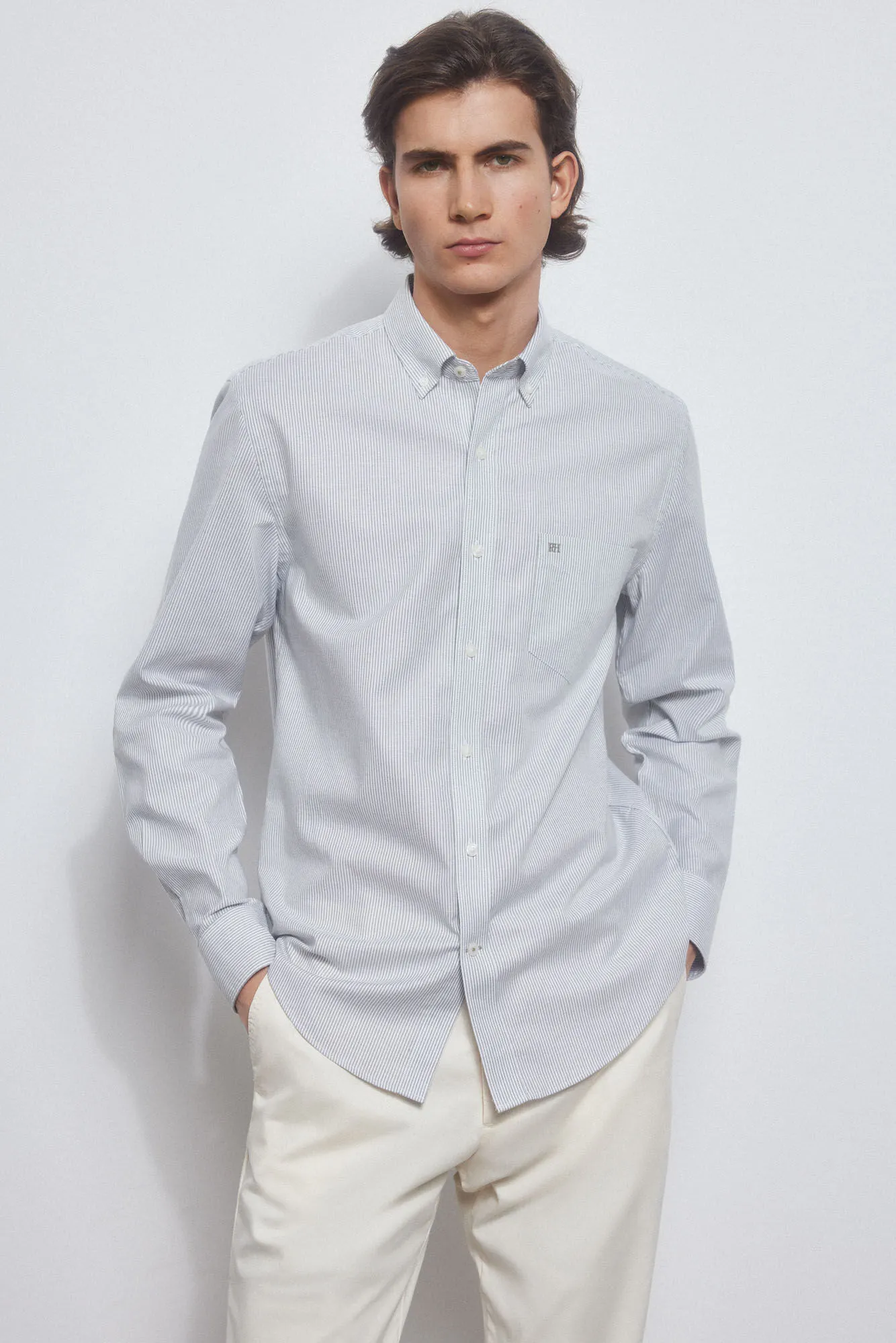 STRIPED OXFORD NONIRON SHIRT