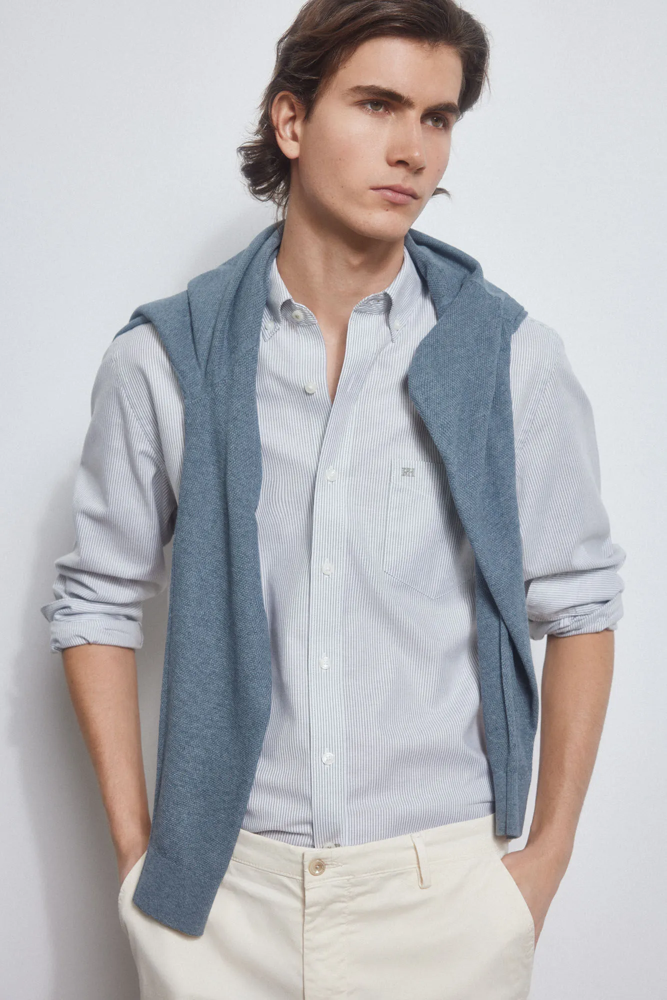STRIPED OXFORD NONIRON SHIRT