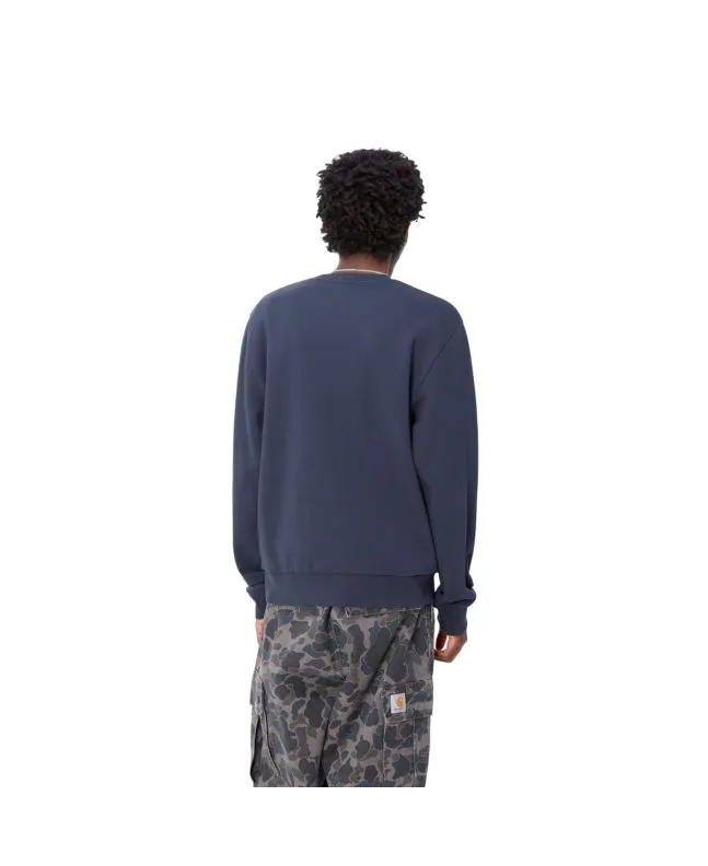 SUDADERA CARHARTT WIP SCRIPT EMBROIDERY SWEATSHIRT AIR FORCE BLUEWHITE