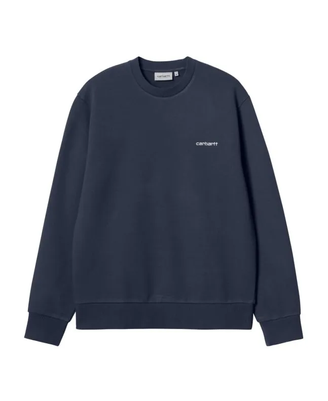 SUDADERA CARHARTT WIP SCRIPT EMBROIDERY SWEATSHIRT AIR FORCE BLUEWHITE