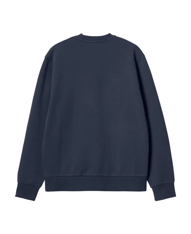 SUDADERA CARHARTT WIP SCRIPT EMBROIDERY SWEATSHIRT AIR FORCE BLUEWHITE
