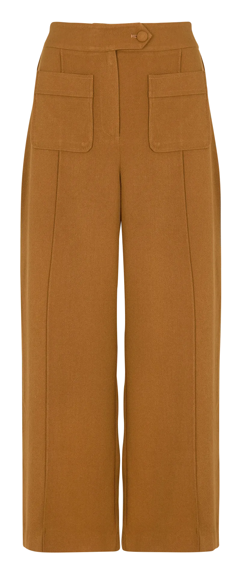 SUNCOO JERRY  PANTALóN DE TALLE ALTO Y PIERNA ANCHA EN MARRON