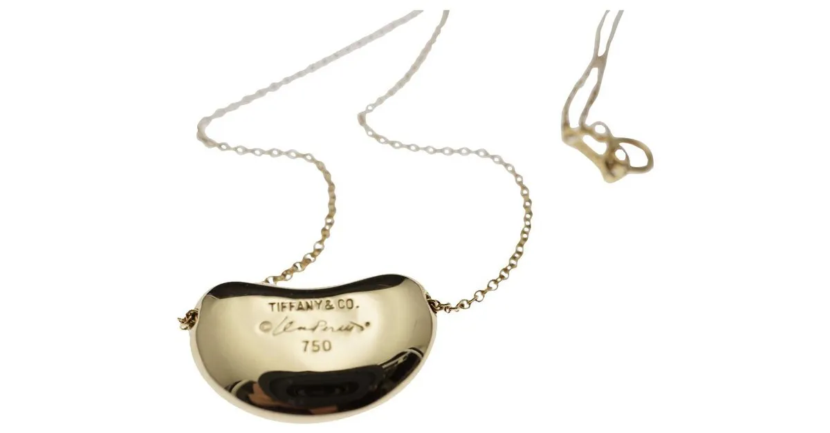 Tiffany & Co TIFFANY Y COMPAÑIA. Colgante Elsa Peretti Bean Design 18K Oro Dorado Gold hardware 