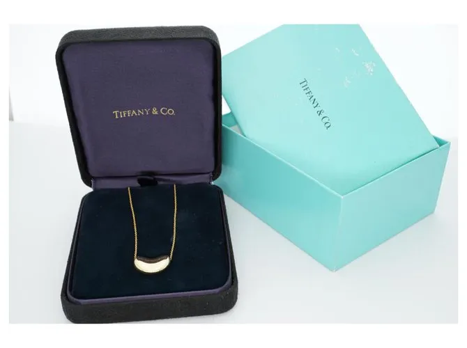 Tiffany & Co TIFFANY Y COMPAÑIA. Colgante Elsa Peretti Bean Design 18K Oro Dorado Gold hardware 