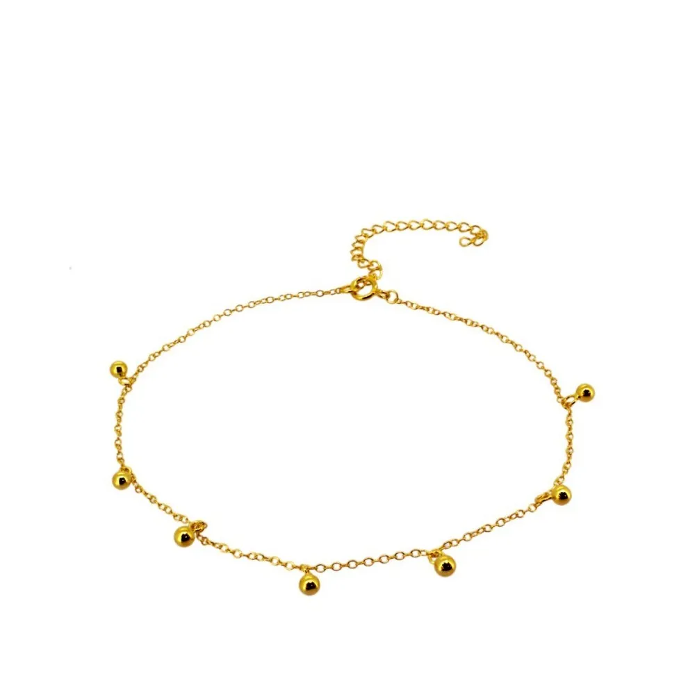 Tobillera Bolitas oro