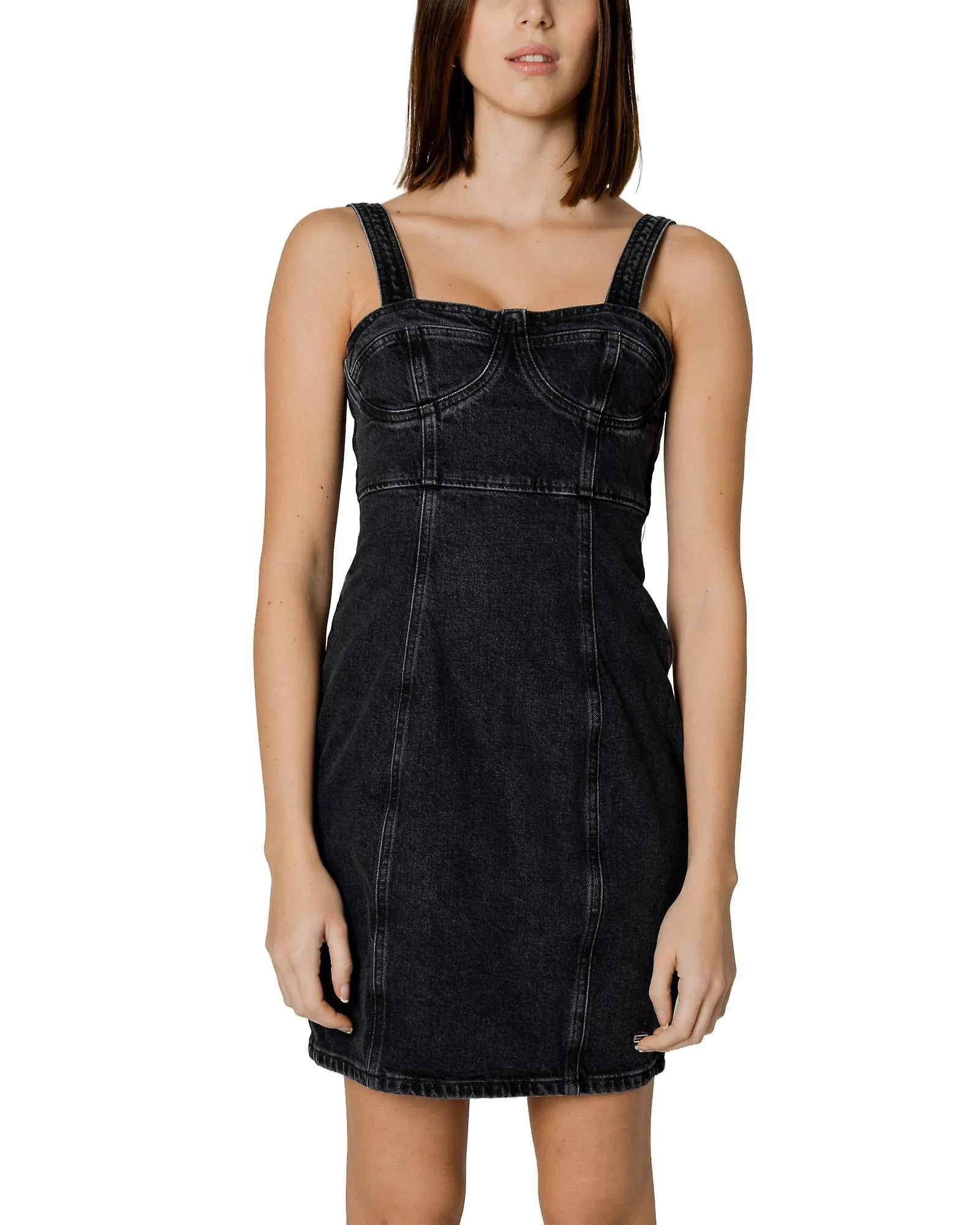 TOMMY HILFIGER JEANS COTTON SLIPON SQUARE NECKLINE DRESS