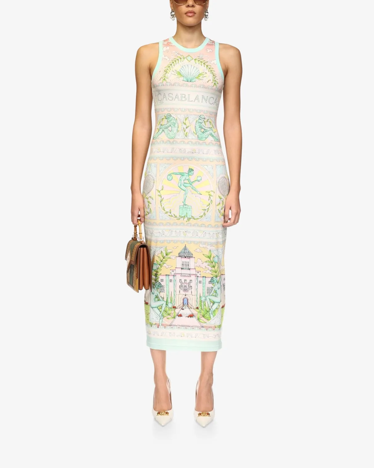 Vase Printed Midi Tank Dress Multicolour