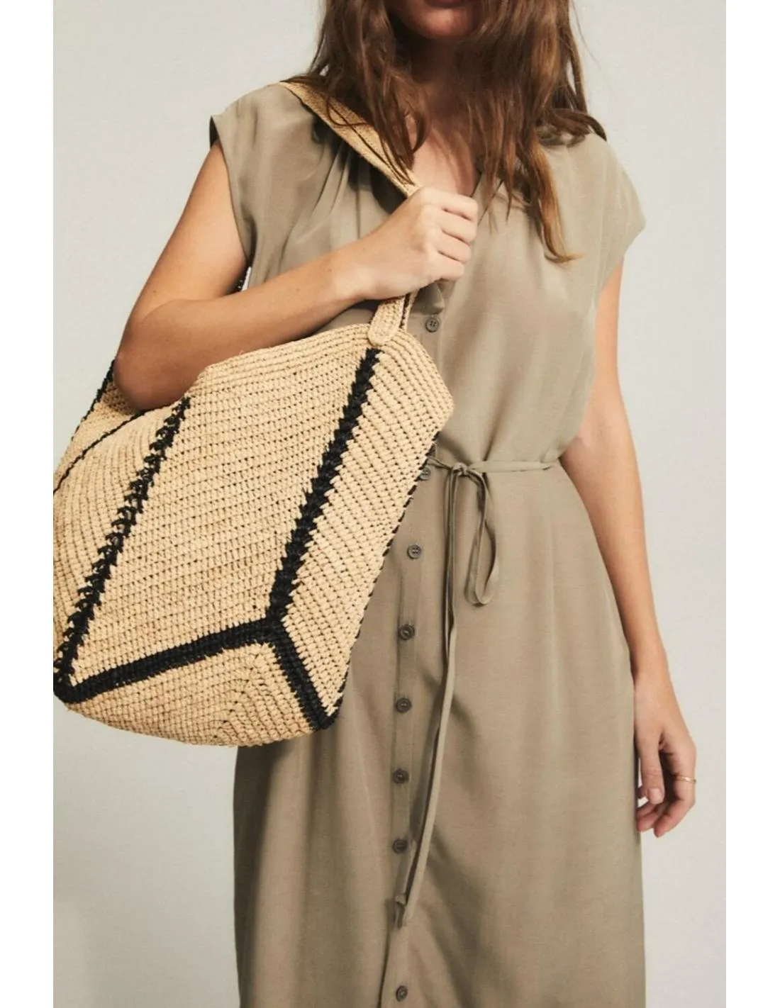 VESTIDO MIDI CAMISERO ESE O ESE CHLOE
