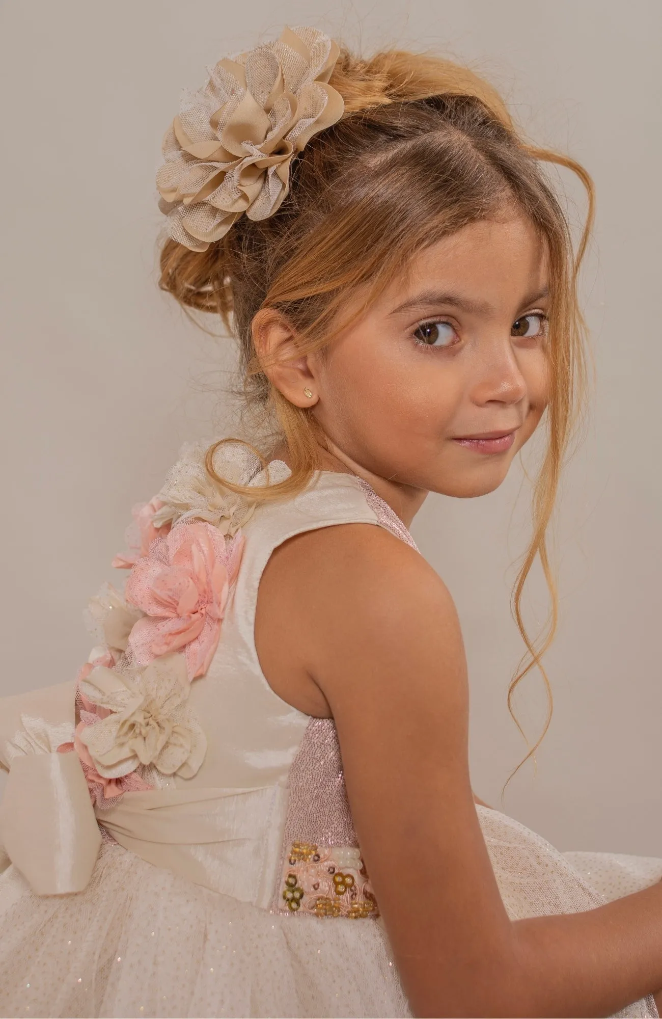 VESTIDO PARA BEBé SOY SOñADORA  DORADO