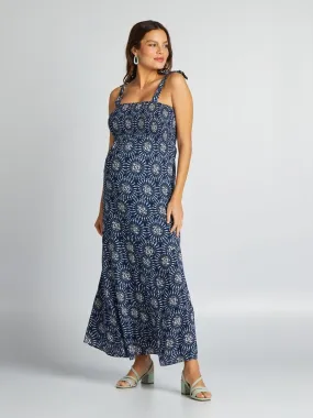 Vestido premamá largo - AZUL