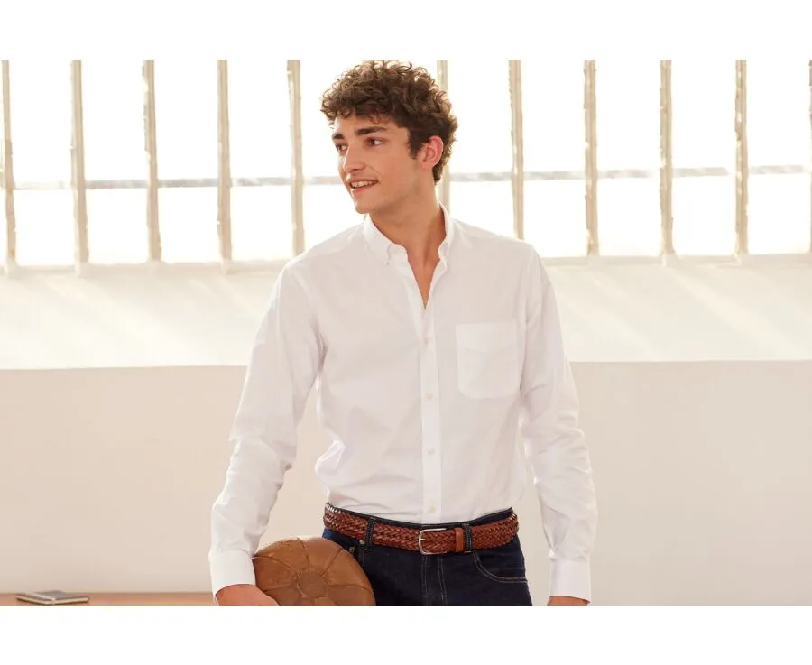WHITE SHIRT 100% COTTON  BUTTON DOWN COLLAR  EVHAN