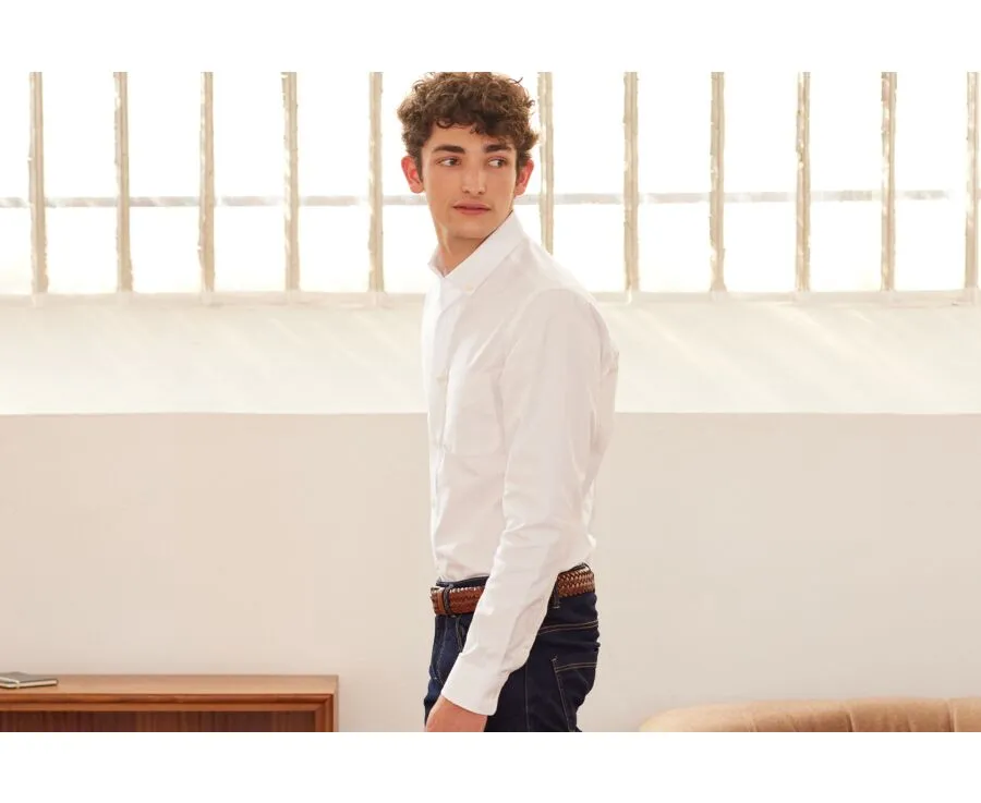 WHITE SHIRT 100% COTTON  BUTTON DOWN COLLAR  EVHAN