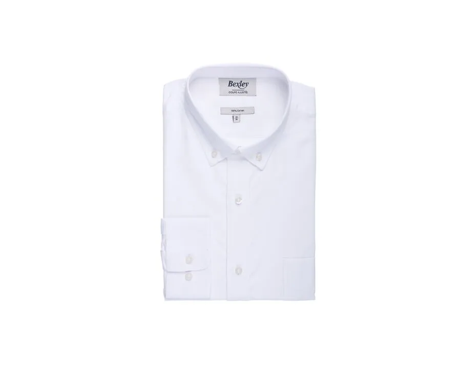 WHITE SHIRT 100% COTTON  BUTTON DOWN COLLAR  EVHAN