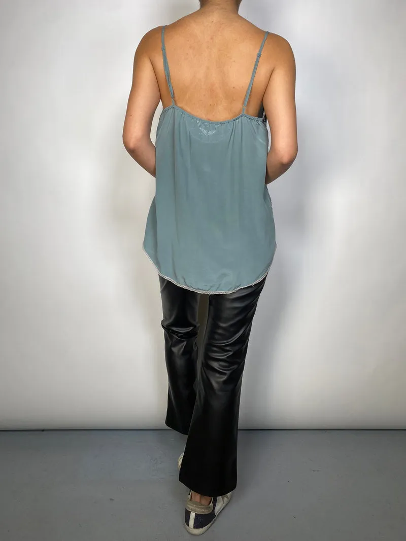 ZADIG & VOLTAIRE Top Seda Verde Grisáceo
