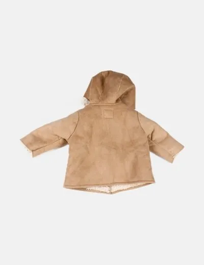 Zara Abrigo beige detalle borrego