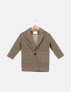 Zara Abrigo marrón de paño